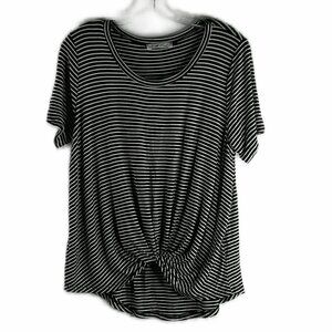 On The Road - Black/White Short Sleeve Top - Size Small